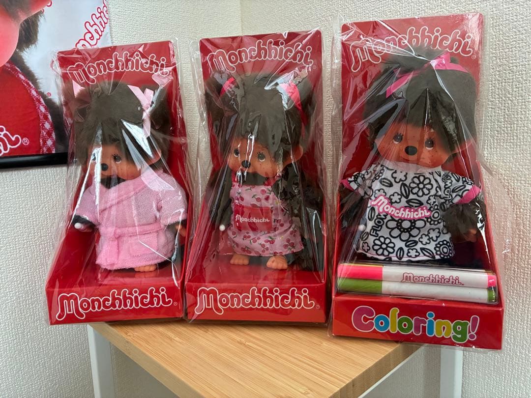 海外モンチッチ　バスローブ・エプロン・Coloring Tea Girl 3体