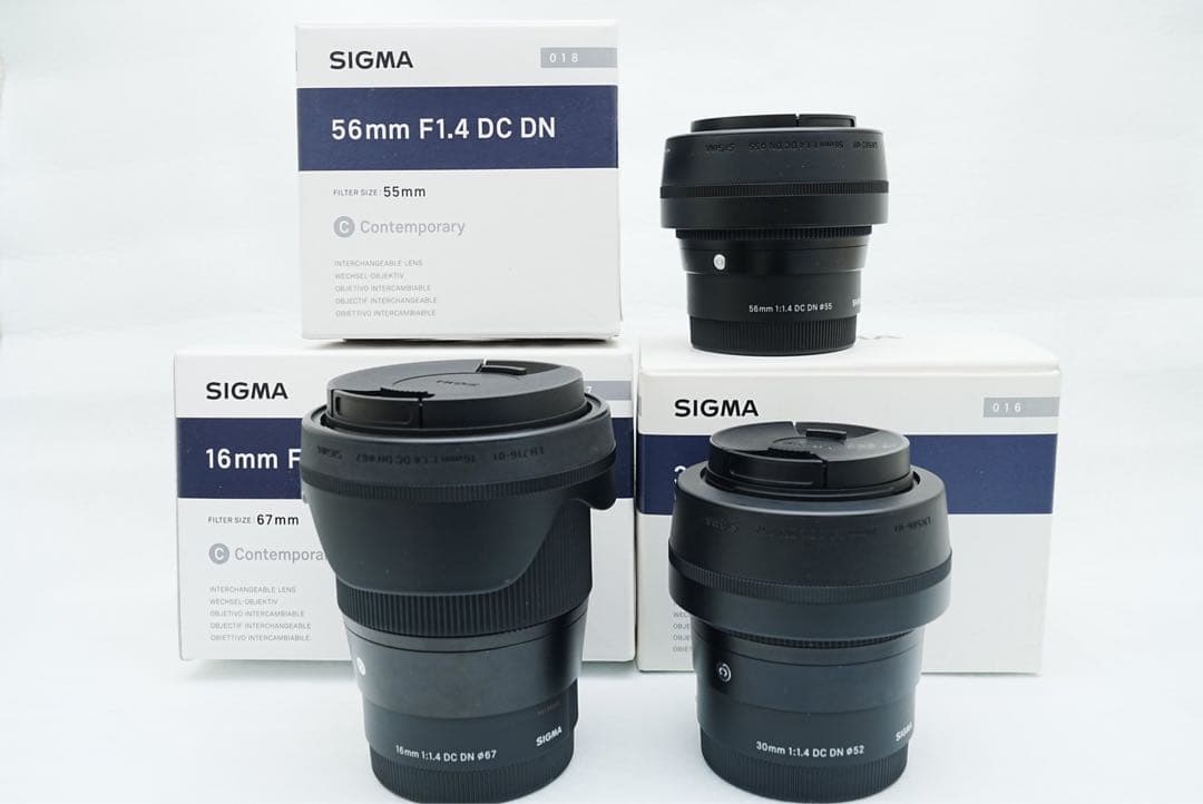 ソニー単焦点3本SIGMA 16mm 30mm 56mm F1.4 DC DN