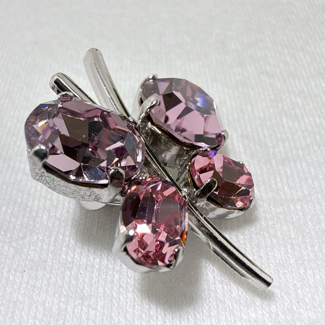 クリスチャンディオール シルバー＆ピンクカラー 蝶々 バタフライ ピンブローチ