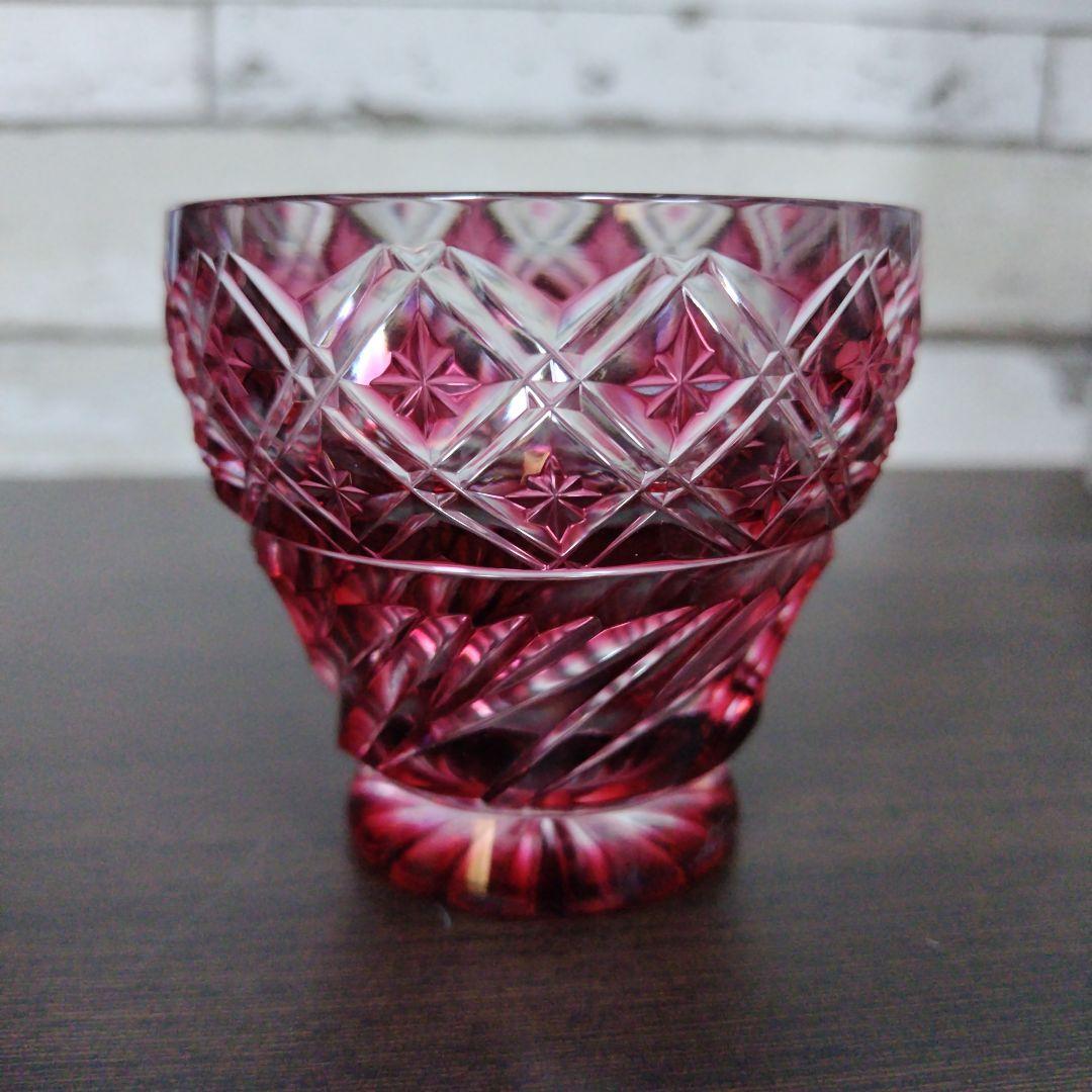 薩摩切子 フリーカップ 金赤