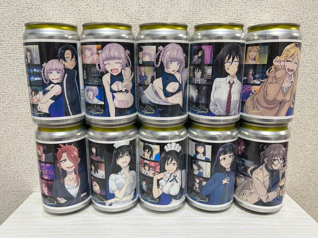 よふかしのうた 自販機 ラベル缶 ステッカー コンプリート 10本 セット