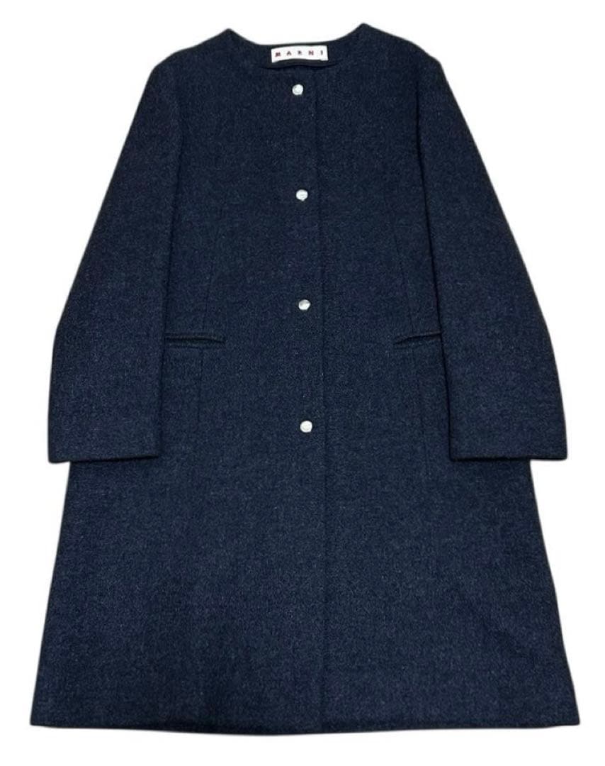 MARNI ノーカラーウールコート