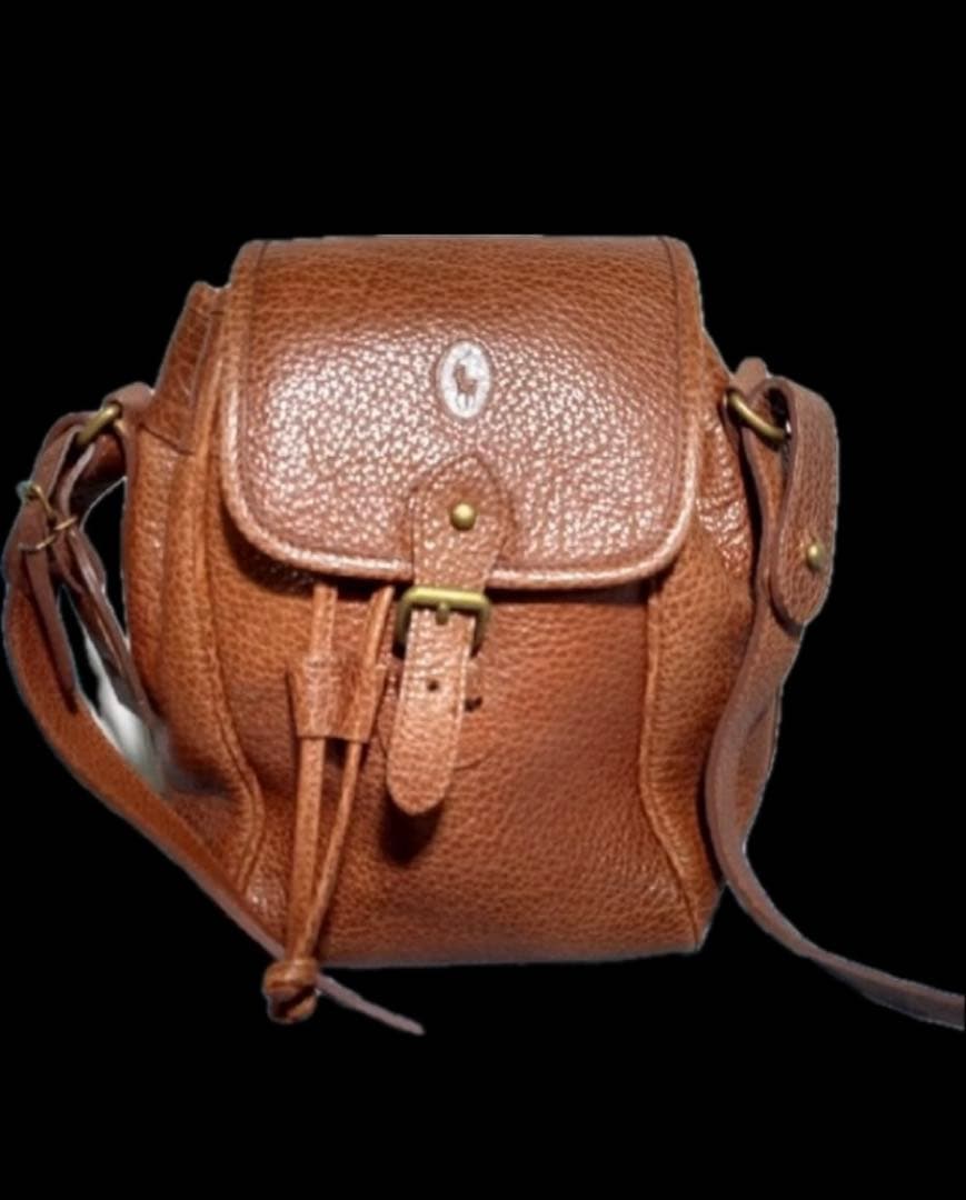 ブラウンレザーショルダーバッグ ポロ polo ラルフローレン