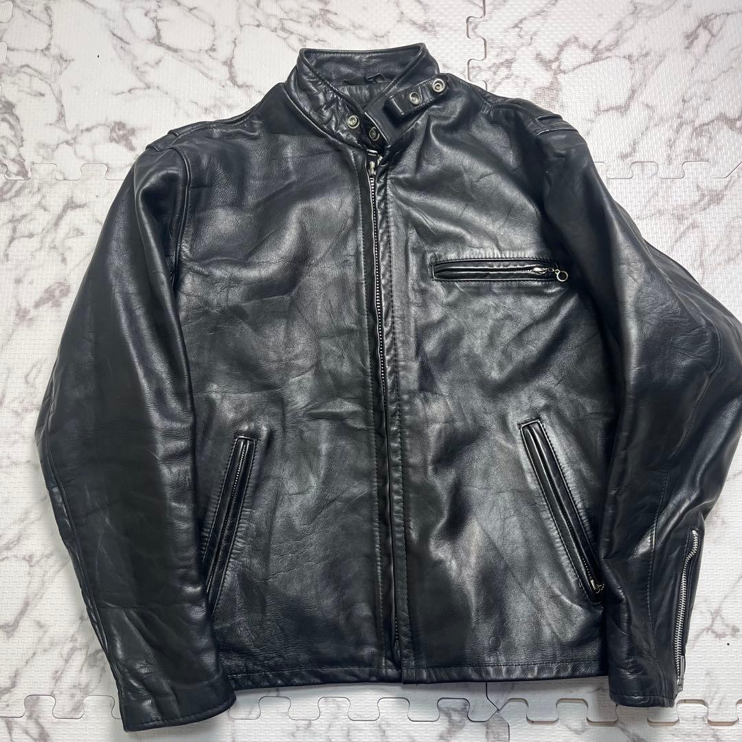 【米国製】schott シングルライダース レザー 40size 641 黒