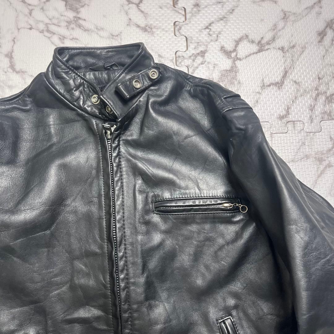 【米国製】schott シングルライダース レザー 40size 641 黒