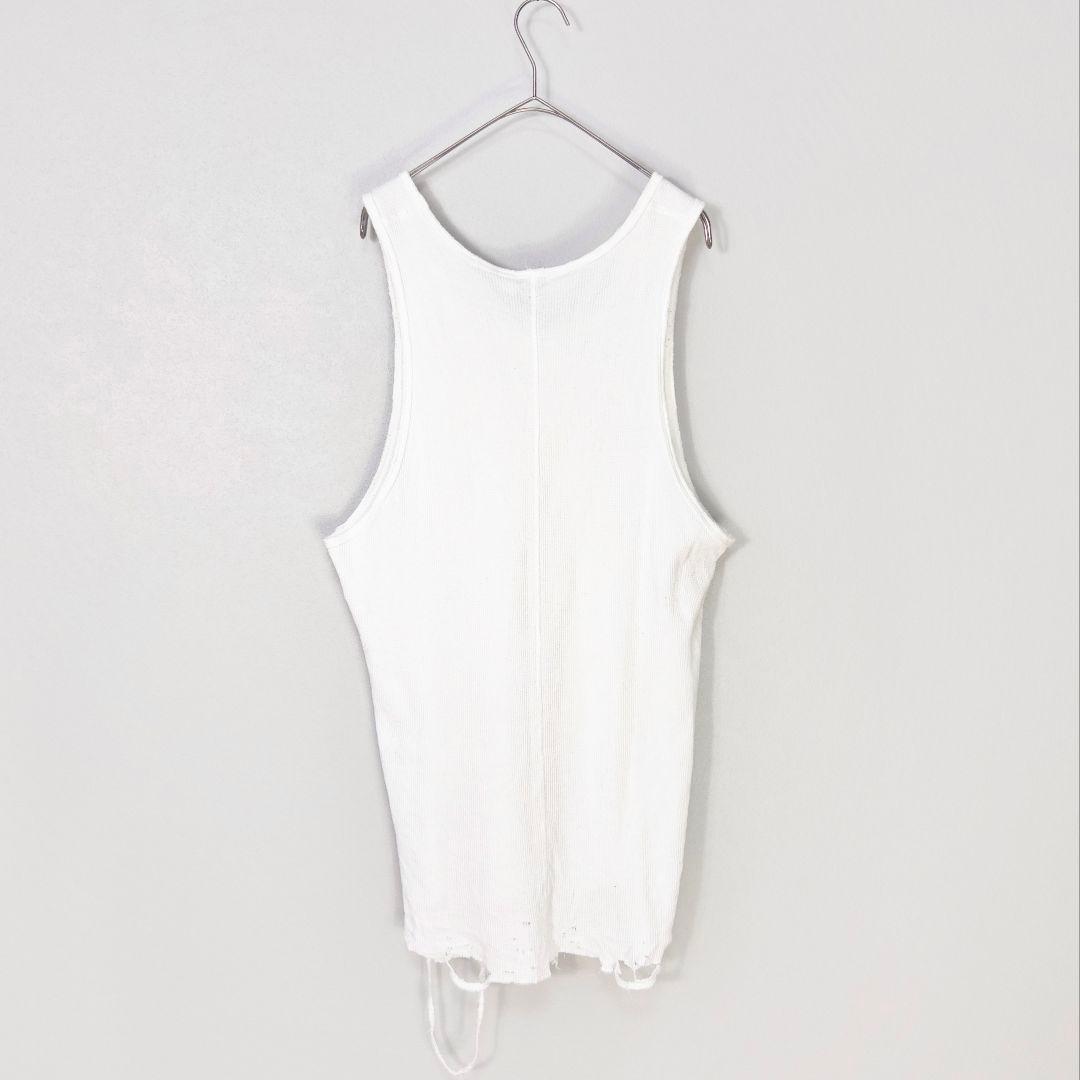 トップス ANCELLM 24SS DAMAGE WAFFLE TANK TOP