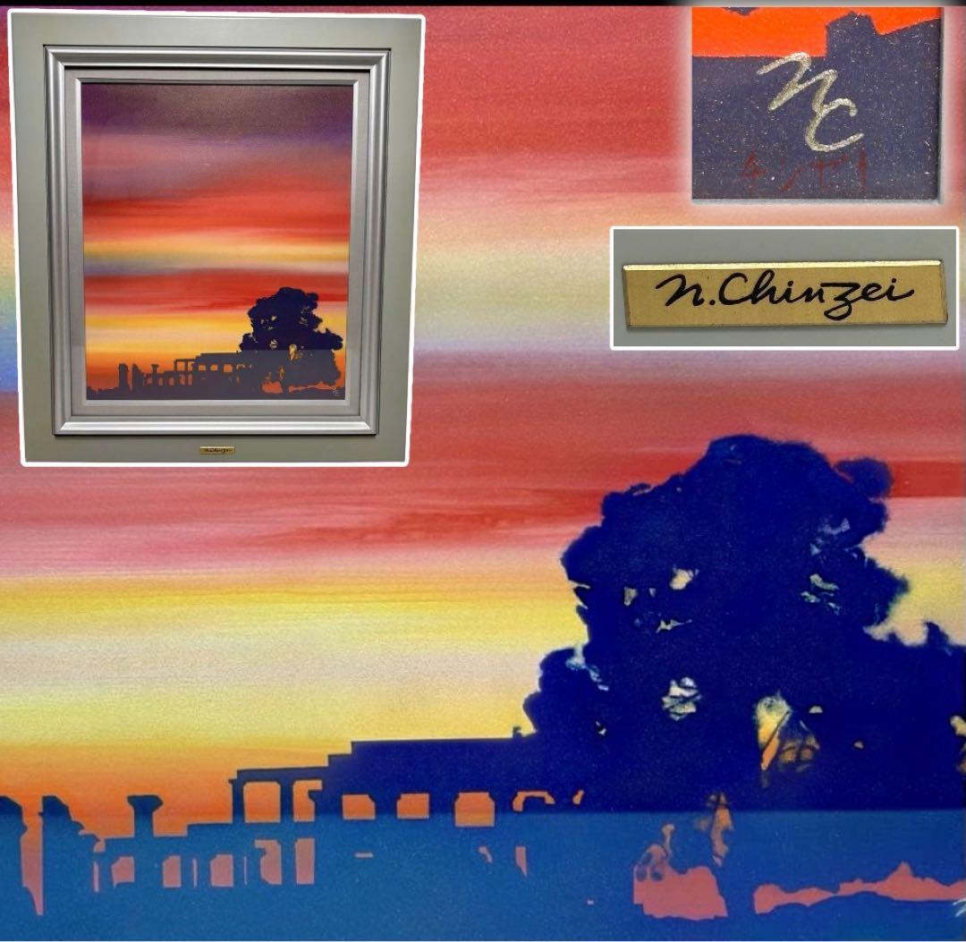 #鎮西直秀 「神々の空 エギナ・アファイア神殿」 油彩画 8号