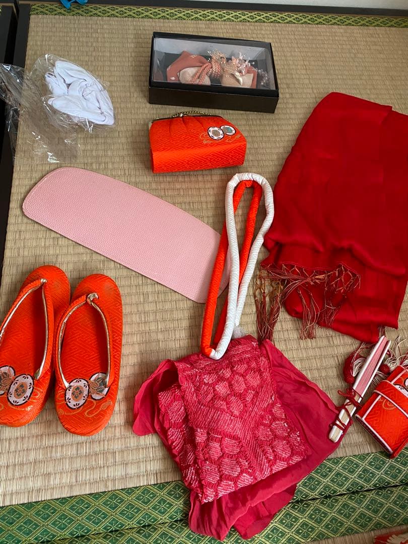 七五三用花柄着物と小物セット