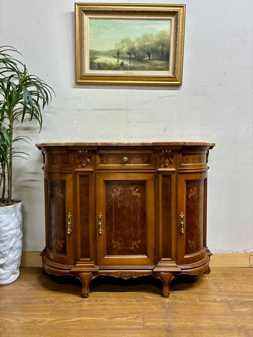 管396☆イタリア製☆アンティーク☆ヴェローナクラシック☆大理石☆サイドボード