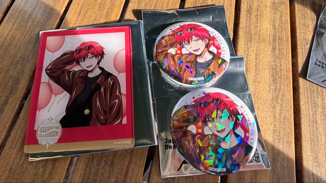 暗殺教室 赤羽 業 缶バッジ アクリルカード よみうりランド