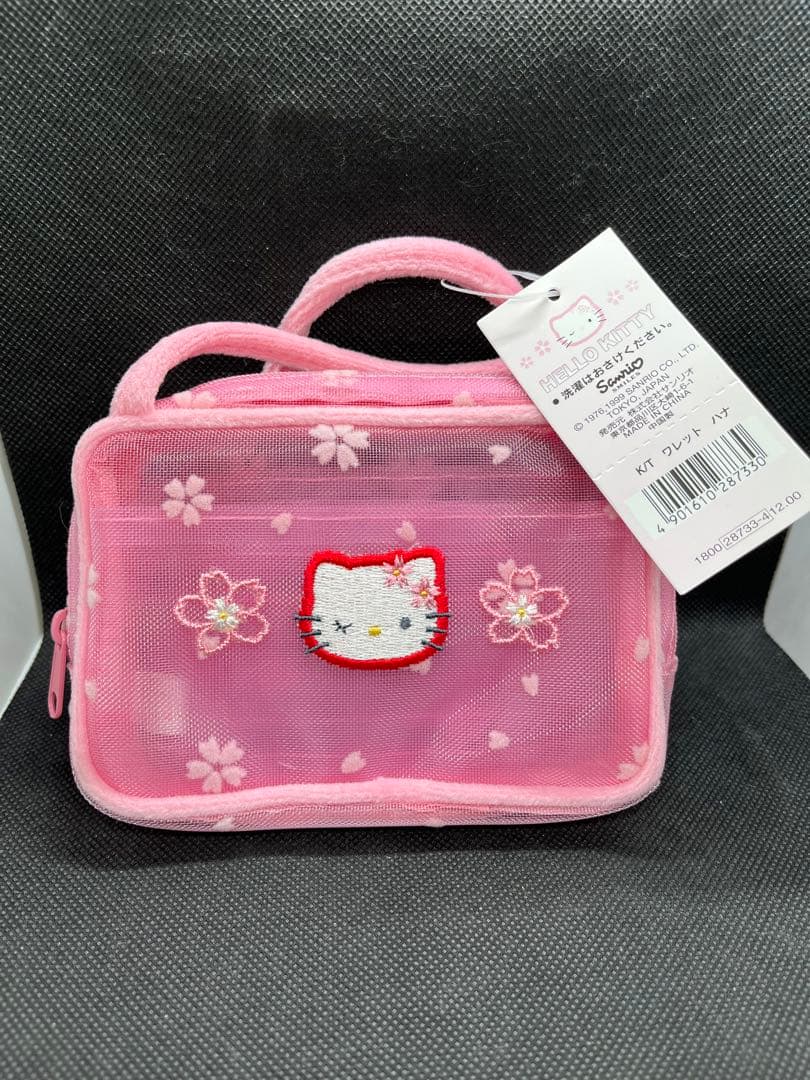 【新品未使用】桜　キティ　メッシュ　ウインク　財布　レトロ