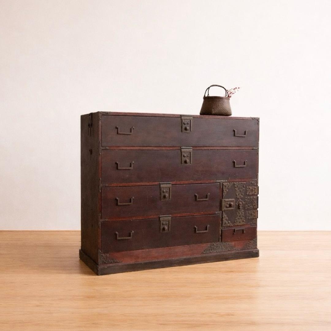 和箪笥　チェスト　M057　古道具　古家具　ビンテージ　アンティーク　レトロ