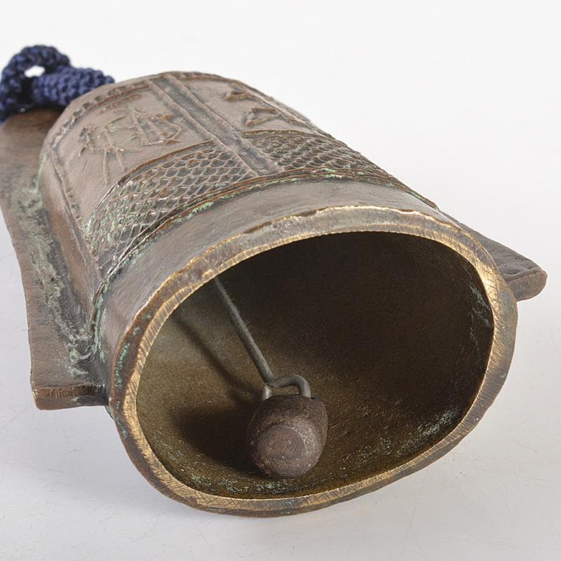 高岡銅器　古賀忠雄　鋳銅　卓鈴　置物　共箱　N　5946