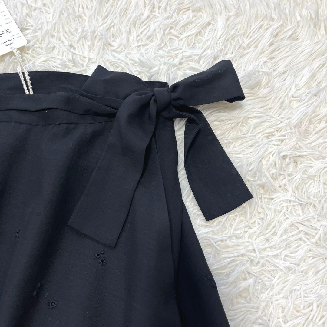 未使用タグ付✨ミナペルホネン　エンブロイダリーフレアスカート日本製ブラック　刺繍