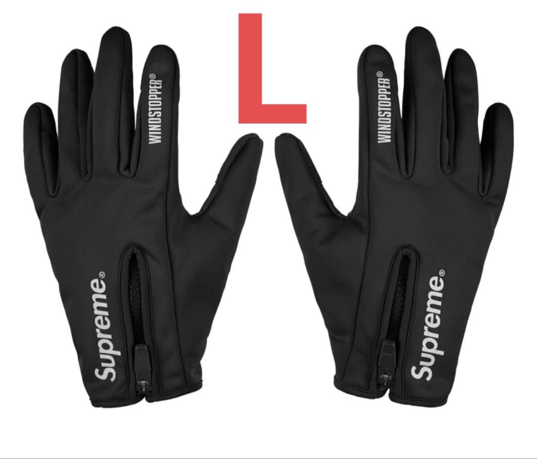 Supreme WINDSTOPPER Zip Gloves 黒L 25FW