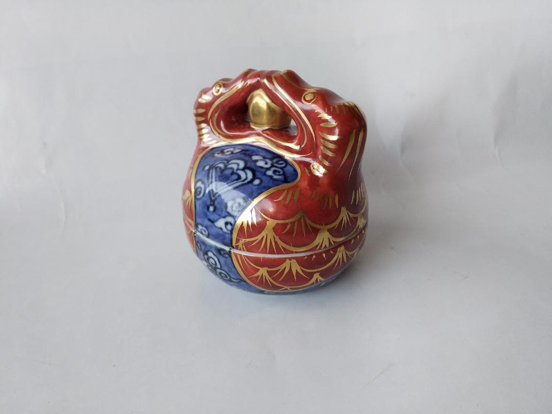 平安 高野昭阿弥 作 宝襴手 木魚香合 茶道具 懐石道具 香合 共箱 新品 です