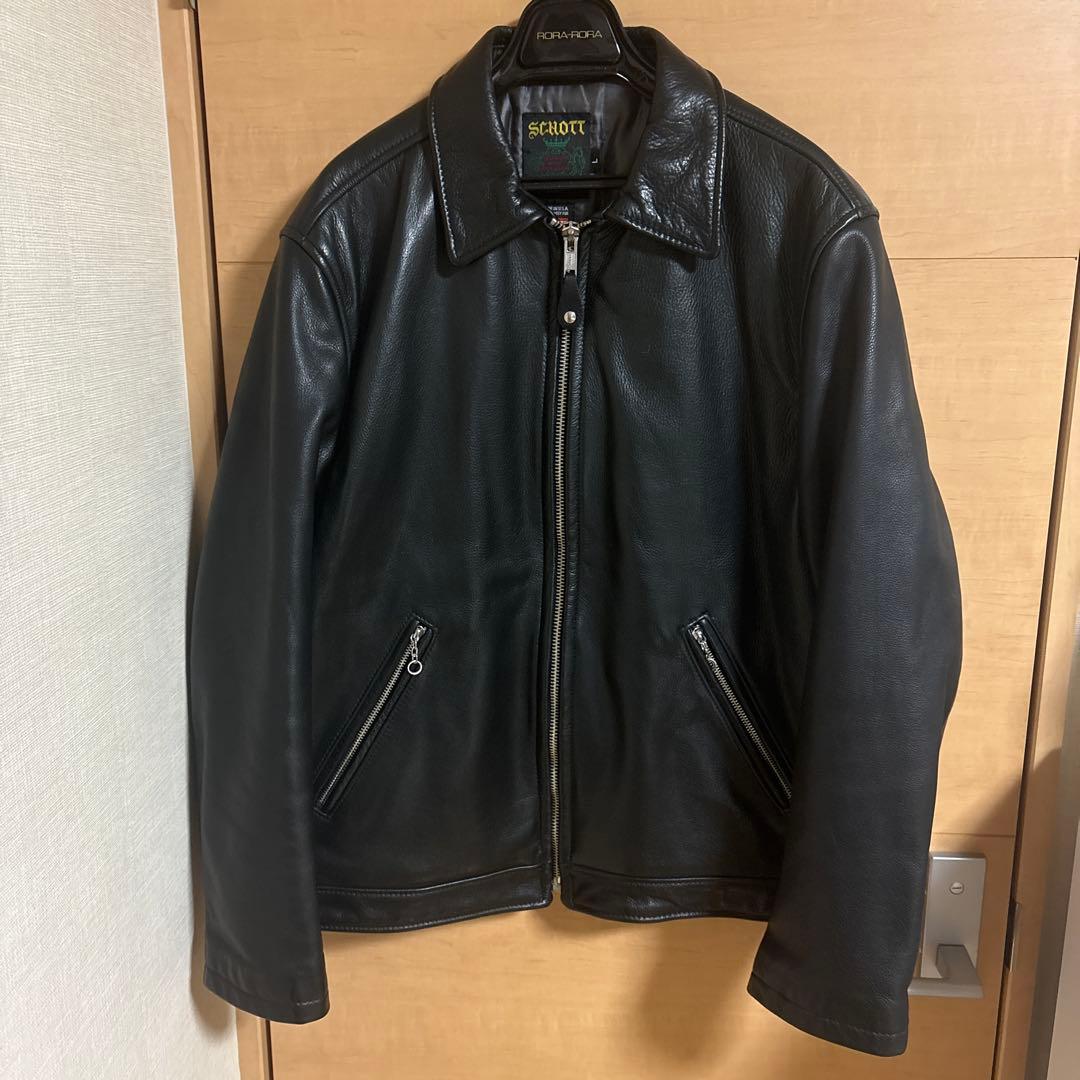 SUPREME SCHOTT ブラックレザーライダースジャケット Lサイズ