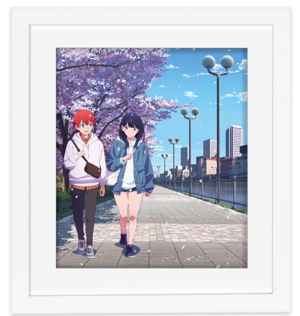 描き下ろし額装高精細アート（響裕太＆宝多六花／桜デート）　グリッドマンユニバース