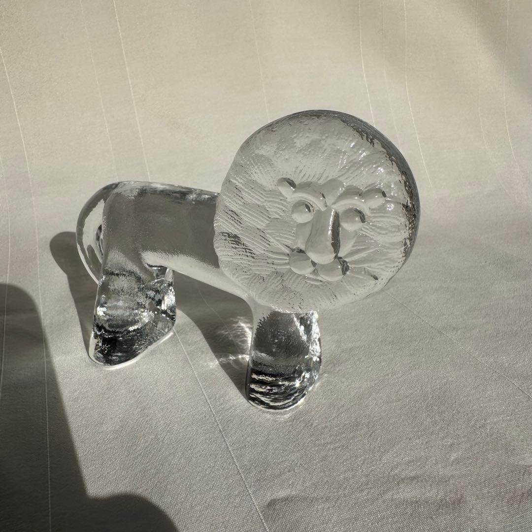 ヴィンテージ！KOSTA BODA クリスタル ライオン 置物 北欧