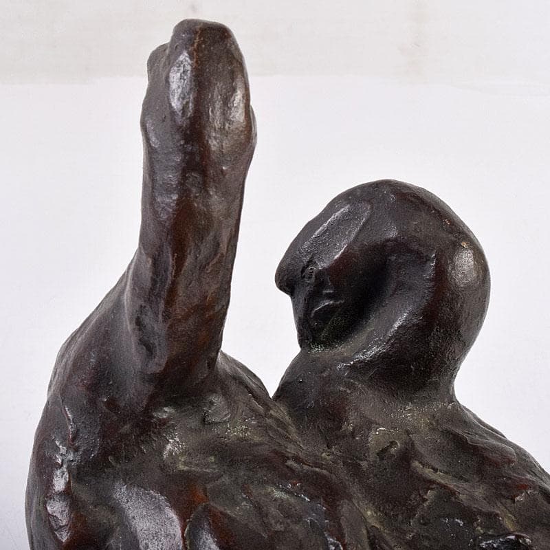 中国　古銅　家鴨　アヒル　置物　在銘　V　R8930