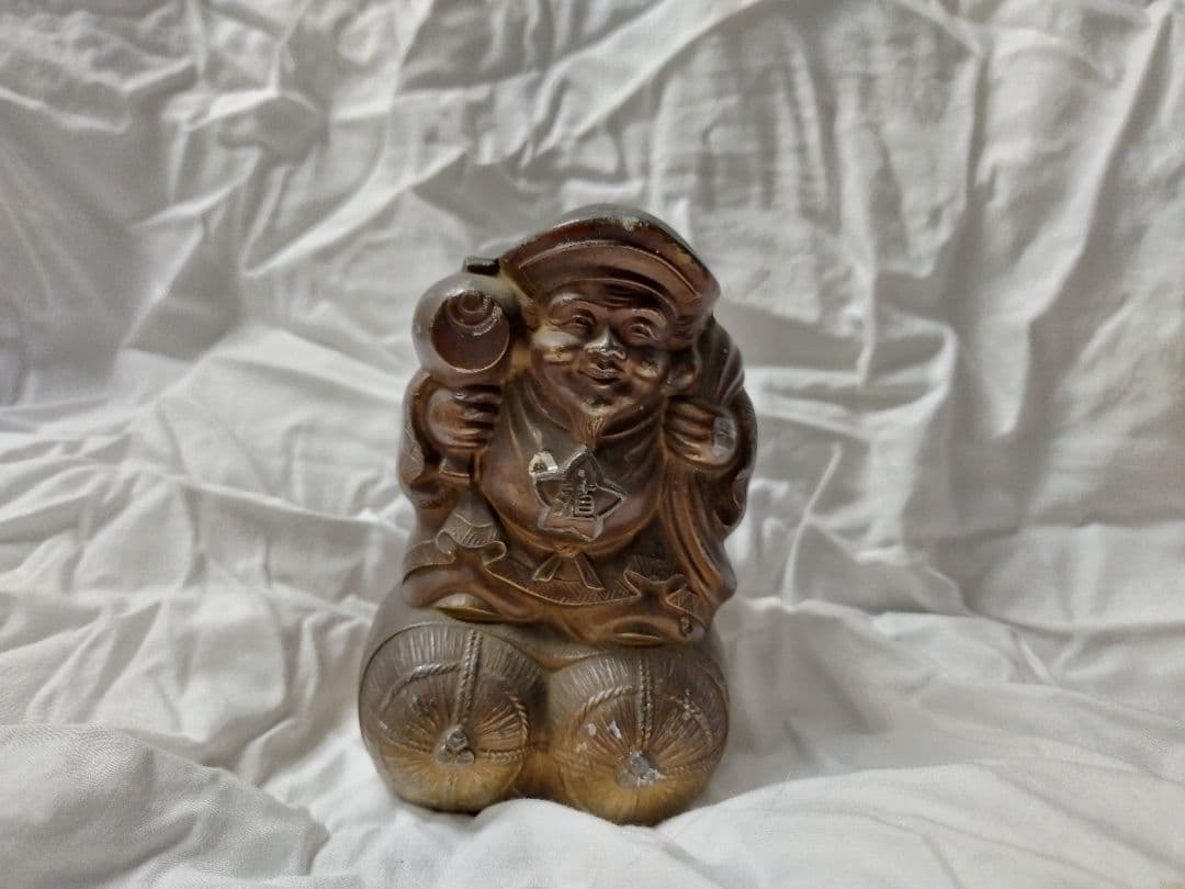 金属製 古銅 大黒様 七福神 骨董 貯金箱