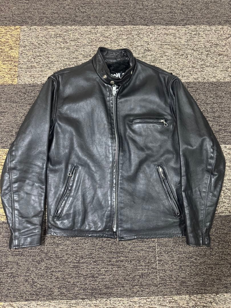 Schott シングルライダース ブラックレザージャケット 641 USA製