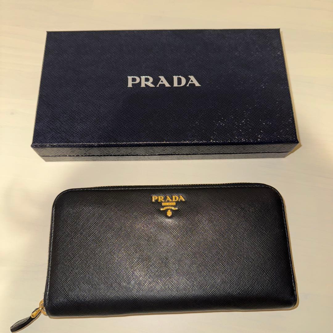 ケン　　PRADA サフィアーノレザー 長財布 ブラック