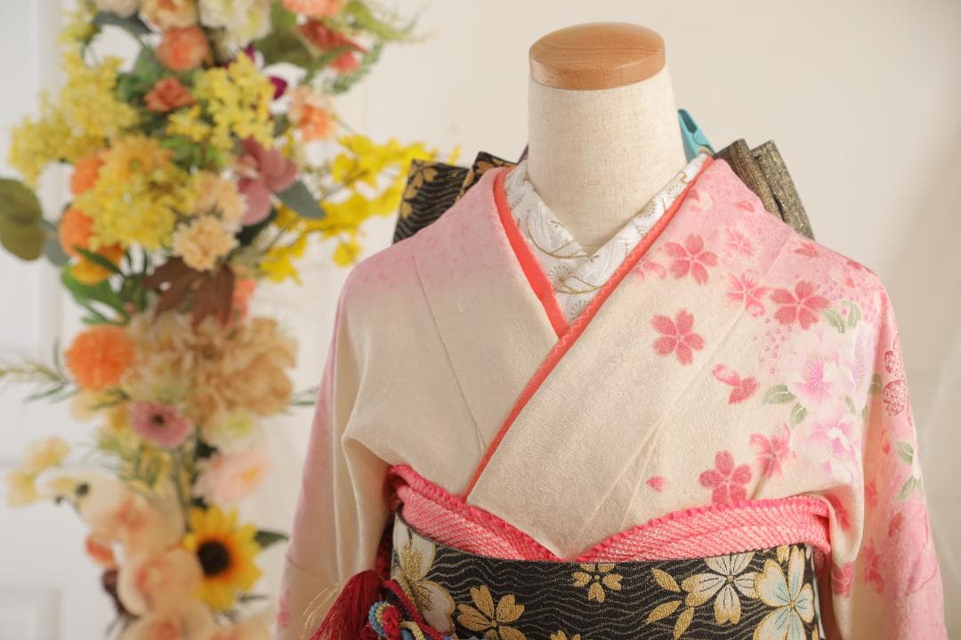 振袖セット【F209】白・ピンク