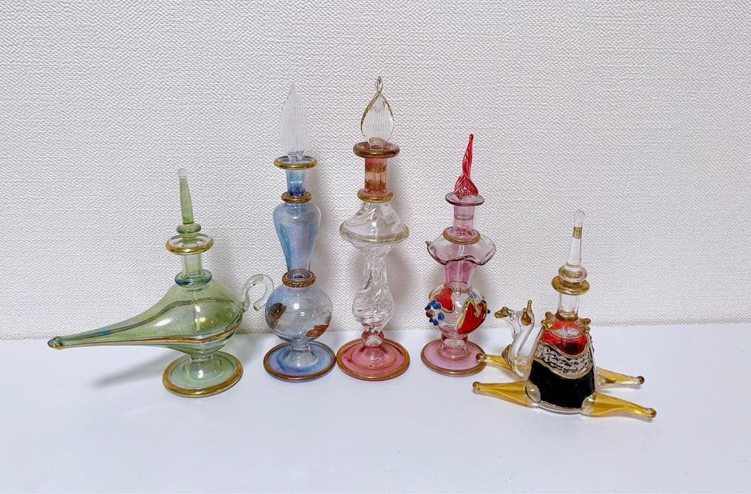 エジプト香水瓶　ガラス5点セット