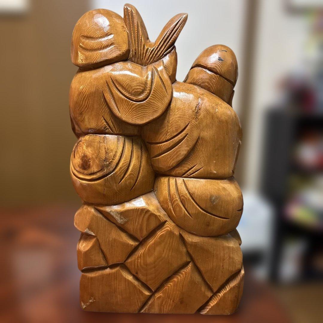 大黒天と恵比寿の木彫り