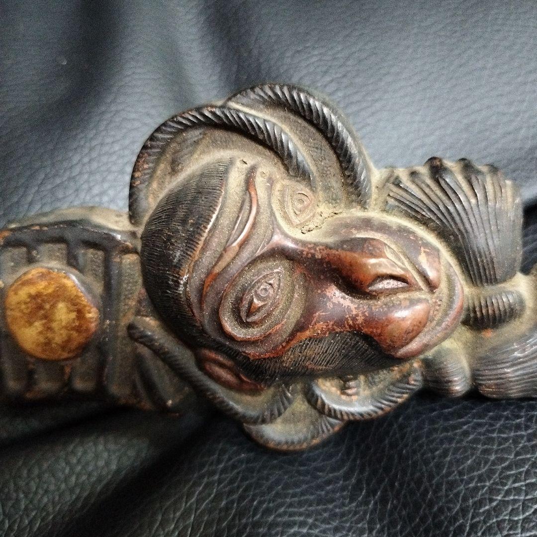 古美術 猿 釘隠し 未使用 建物金物 骨董