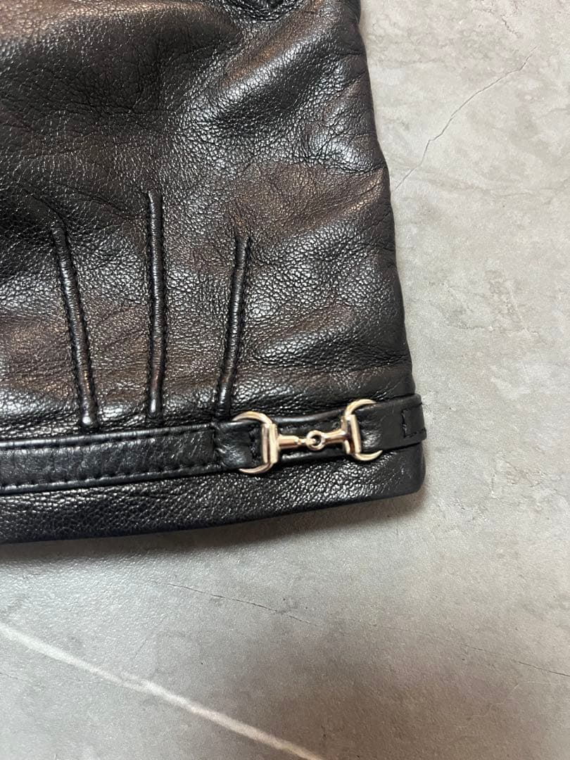 GUCCI レザー手袋 革手袋　グッチ　レザーグローブ
