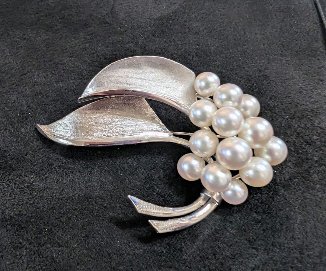 WG K14 真珠のブローチ