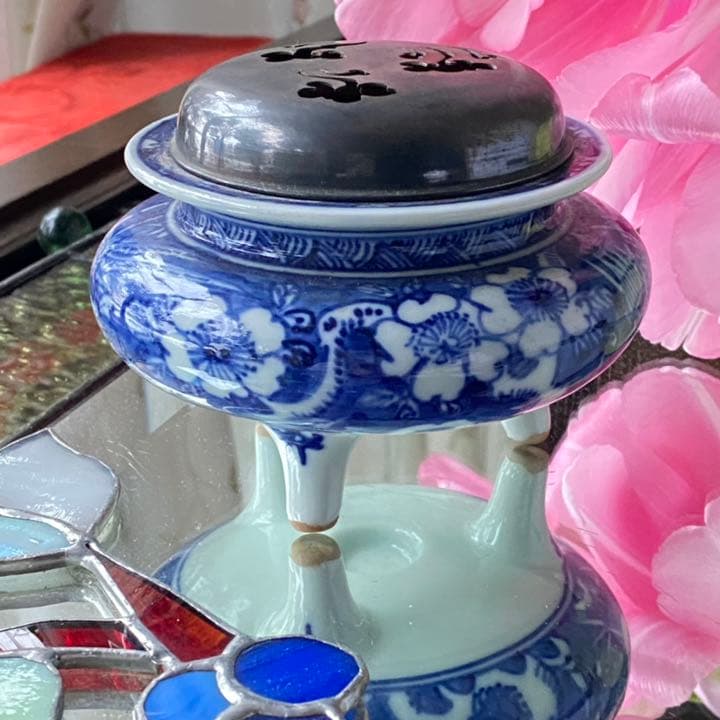 1908様感謝‼️SILVER銀火屋　桜&鳳凰　三つ足香炉　1客