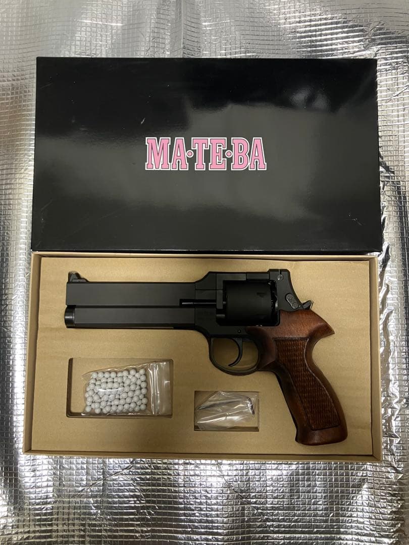は*て様 マルシン製　マテバ　ガスリボルバー　Xカードリッジ　ブラックHW 木製