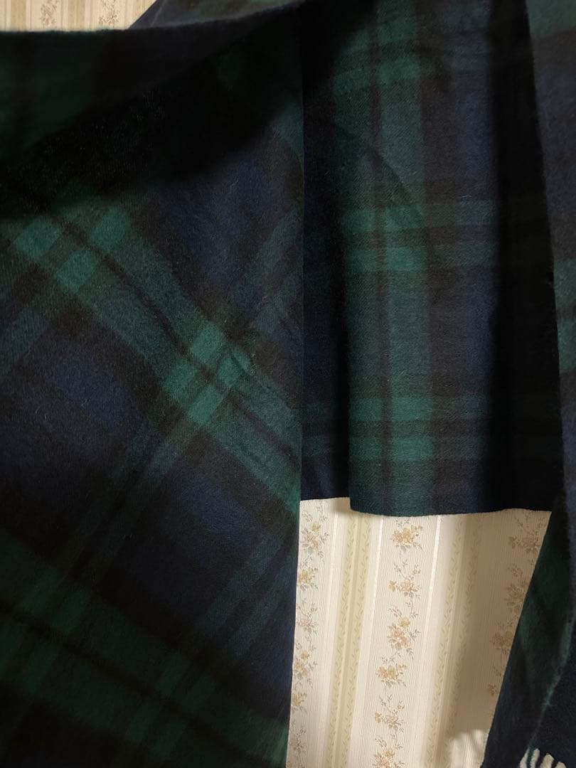 ジョンストンズ カシミア 大判ストール マフラー ブラックウォッチ