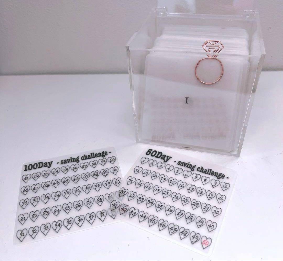 《 シンプル くま 》 saving 貯金　100日 リフィル　BOX付き