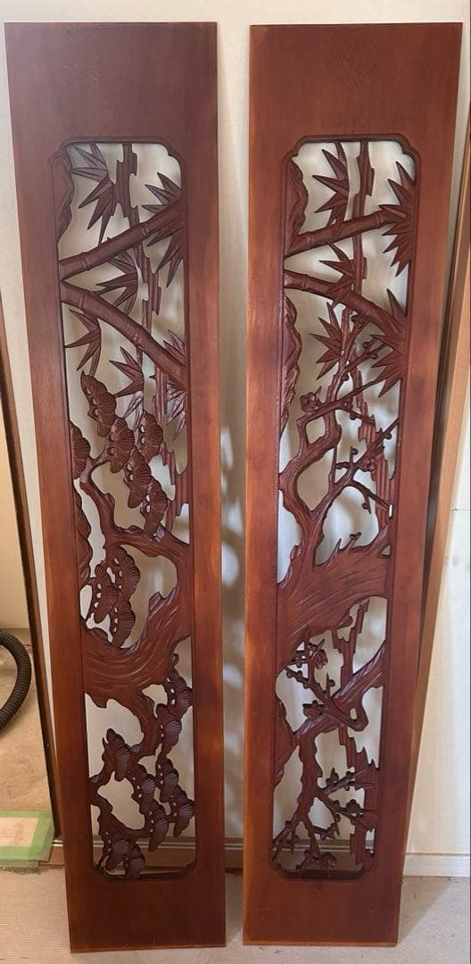 欄間　らんま　昭和　レトロ　2枚セット　レア　希少　松　木