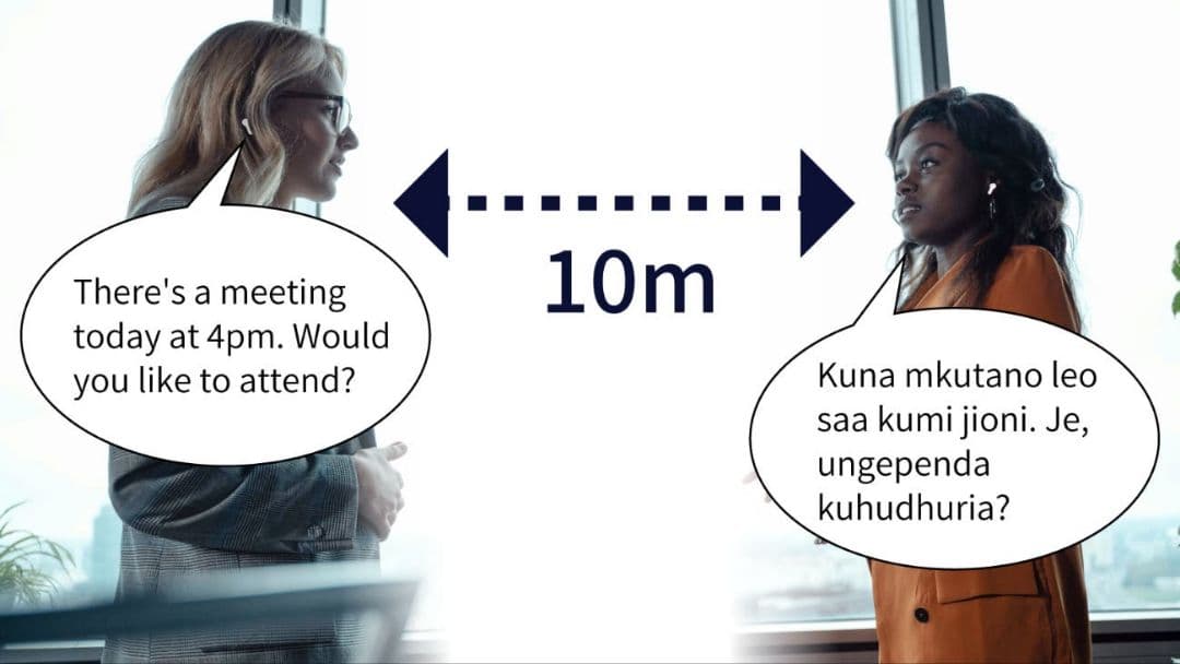 同時通訳ワイヤレスイヤホン　　　　Fineblue C10Ae　　ブラック