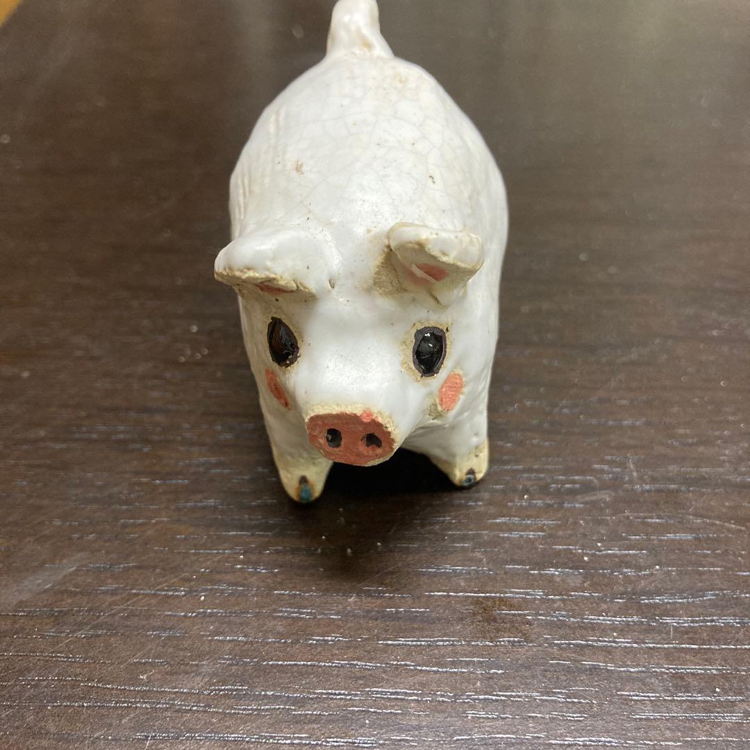 陶器製 白い豚 置物 小室幸雄さん