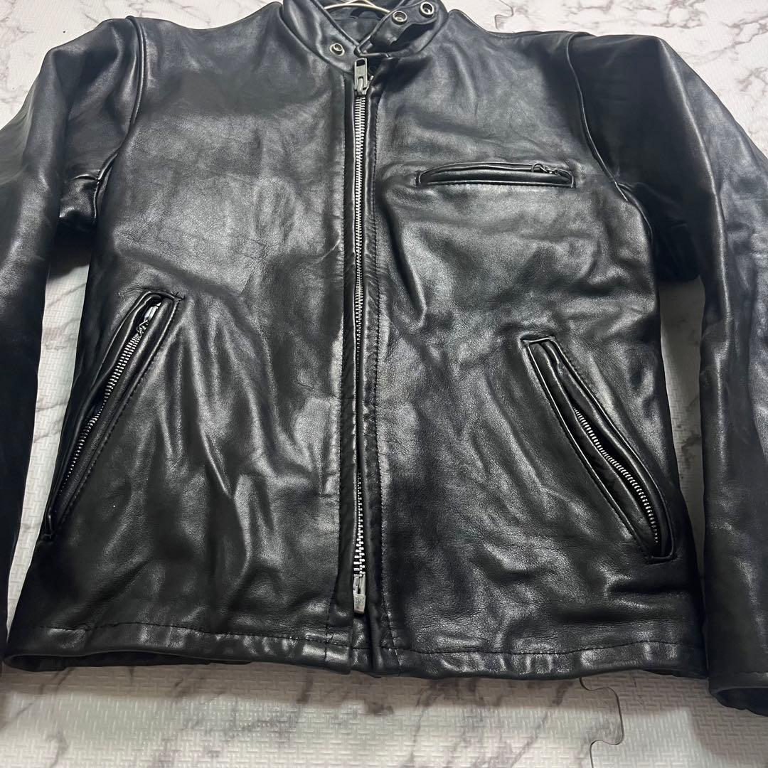 【米国製】✨ schott シングルライダース 641 38size 黒色 本革
