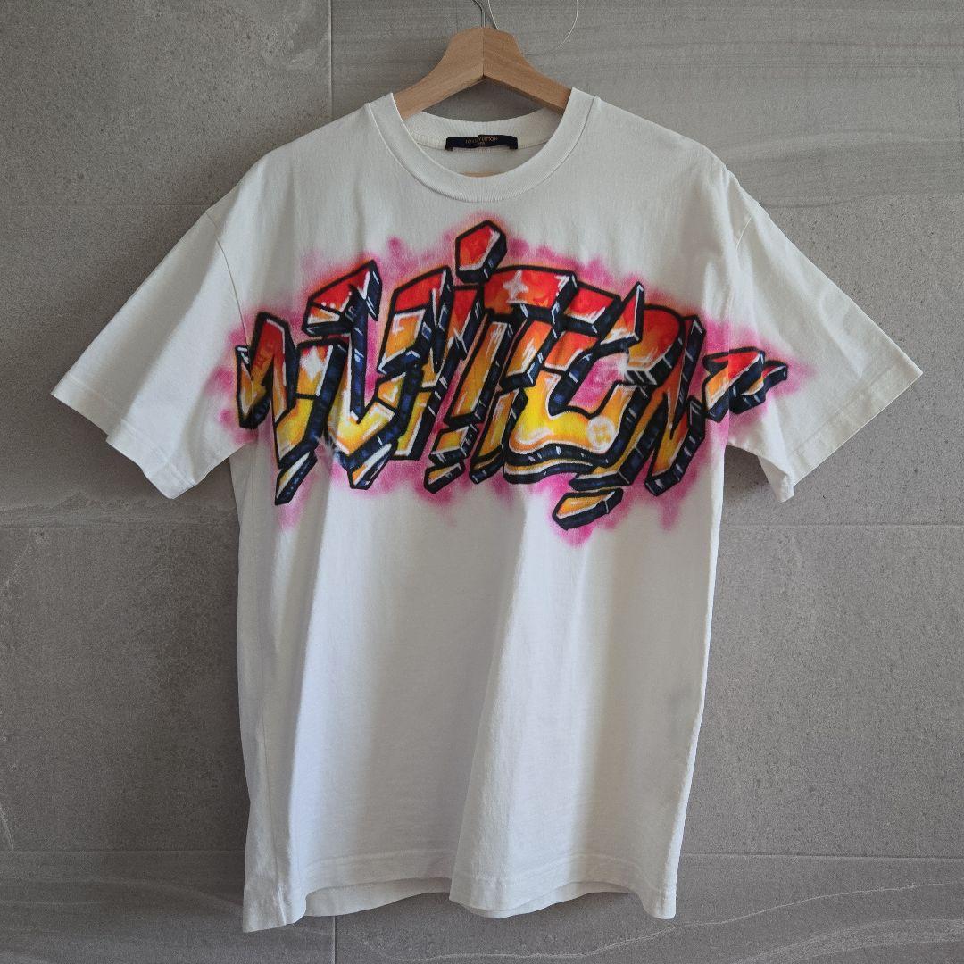 ルイヴィトン 22SS グラフィットロゴプリント クルーネック 半袖 Tシャツ