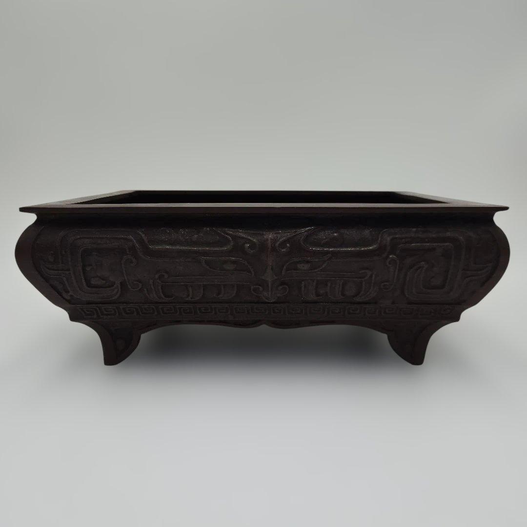 根来琢三作 角砂鉢 アンティーク雑貨