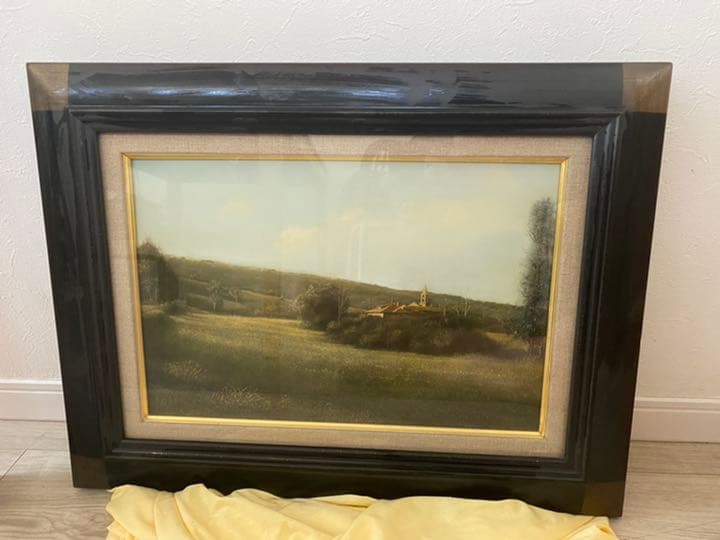 リアリズム　人気画家　中司満夫  夏草の原　6P 洋画　油彩画　写実画