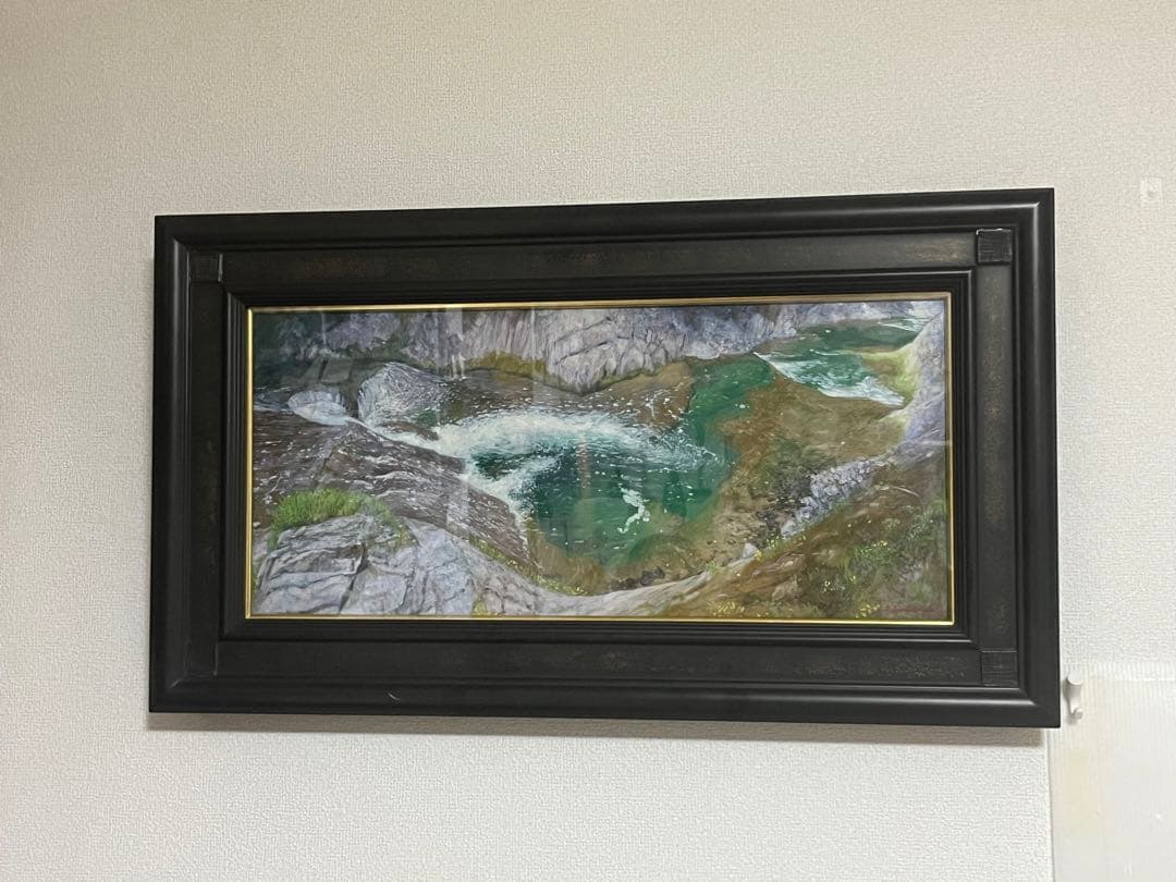 評価額115万円　岩澤誠一「秋保渓谷」　変10号　テンペラ・油彩　平成16年作