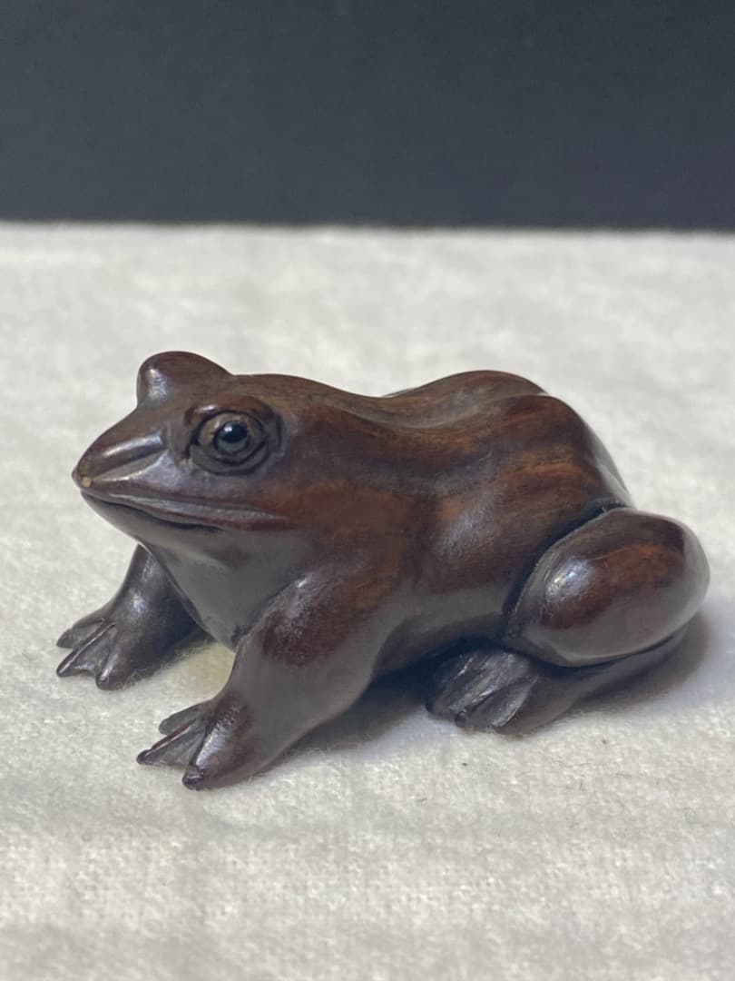 蛙 カエル 蛙根付　  アンティーク　根付