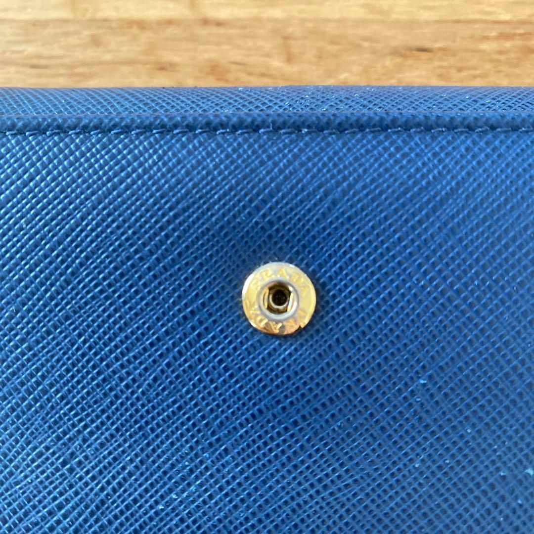 PRADA サフィアーノレザー 三つ折り財布 ネイビー