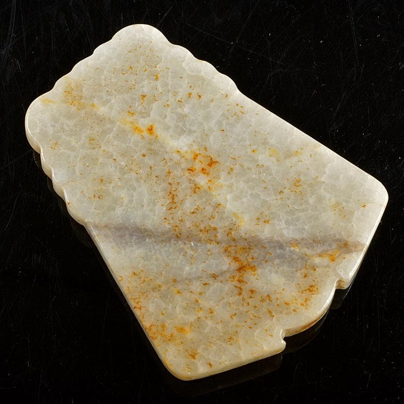 中国　玉石白玉彫刻　蝉　水孟　置物　紙鎮　M　R5485