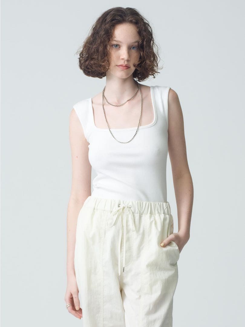 未使用　Ron Herman ロンハーマン ベアリブタンクトップ　ブラック　S