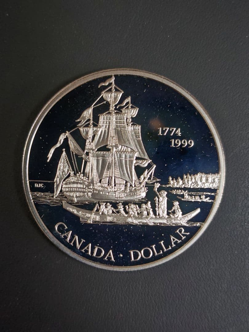 加 DOLLAR　225周年記念(1774〜1999) PF銀貨、説明書付